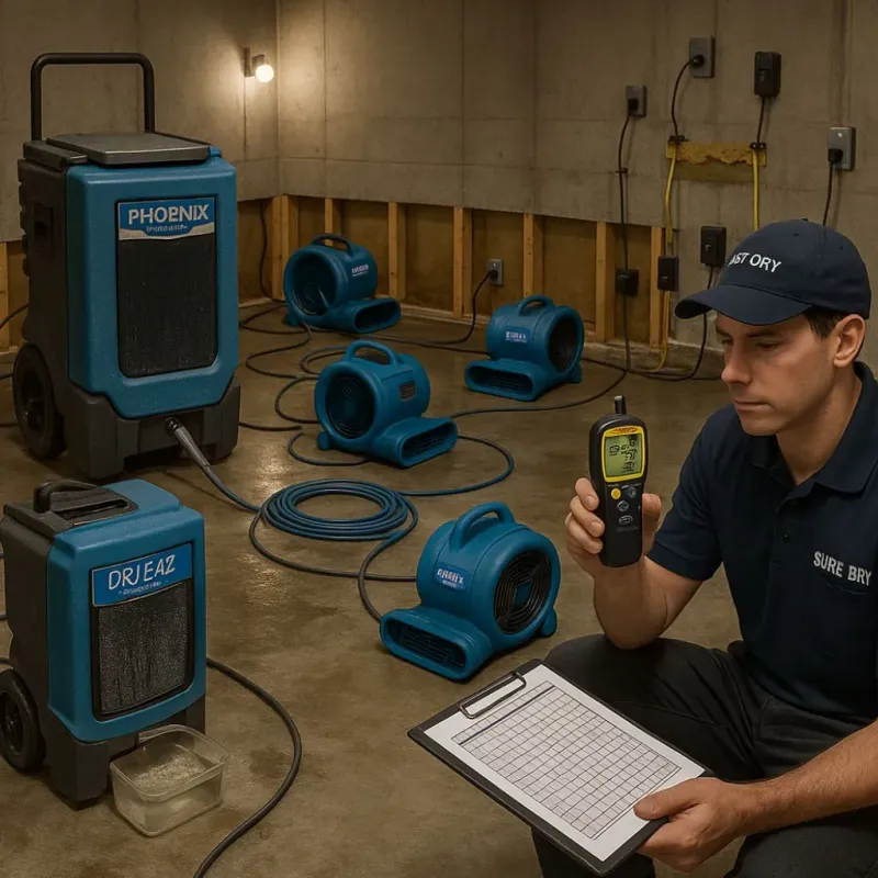 Structural Drying and Dehumidification process in Clarkton, MO
